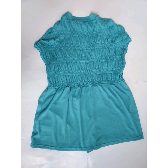 NWT Lularoe Kaylin Aqua Short Sleeved Smocked Cardigan Vest Size Small - Picture 7 of 7